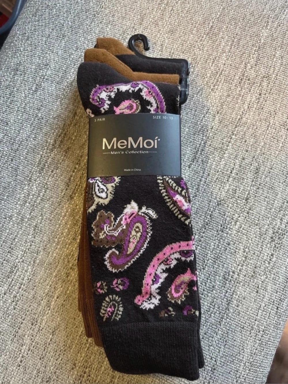 Merona Black, Brown & Pink Paisley Dress Socks - 3 Pack